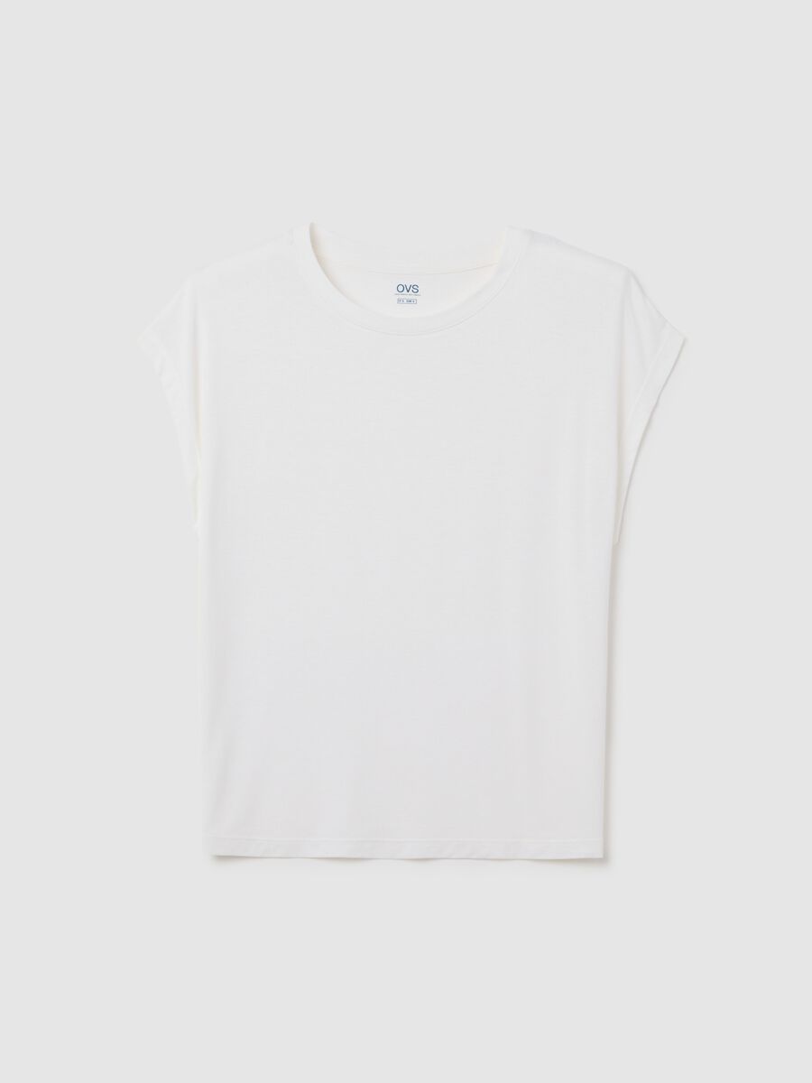 White Stretchy Viscose T-shirt by Ovs_4