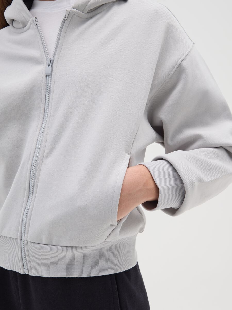 Felpa da ragazza in puro cotone grigia regular fit_2