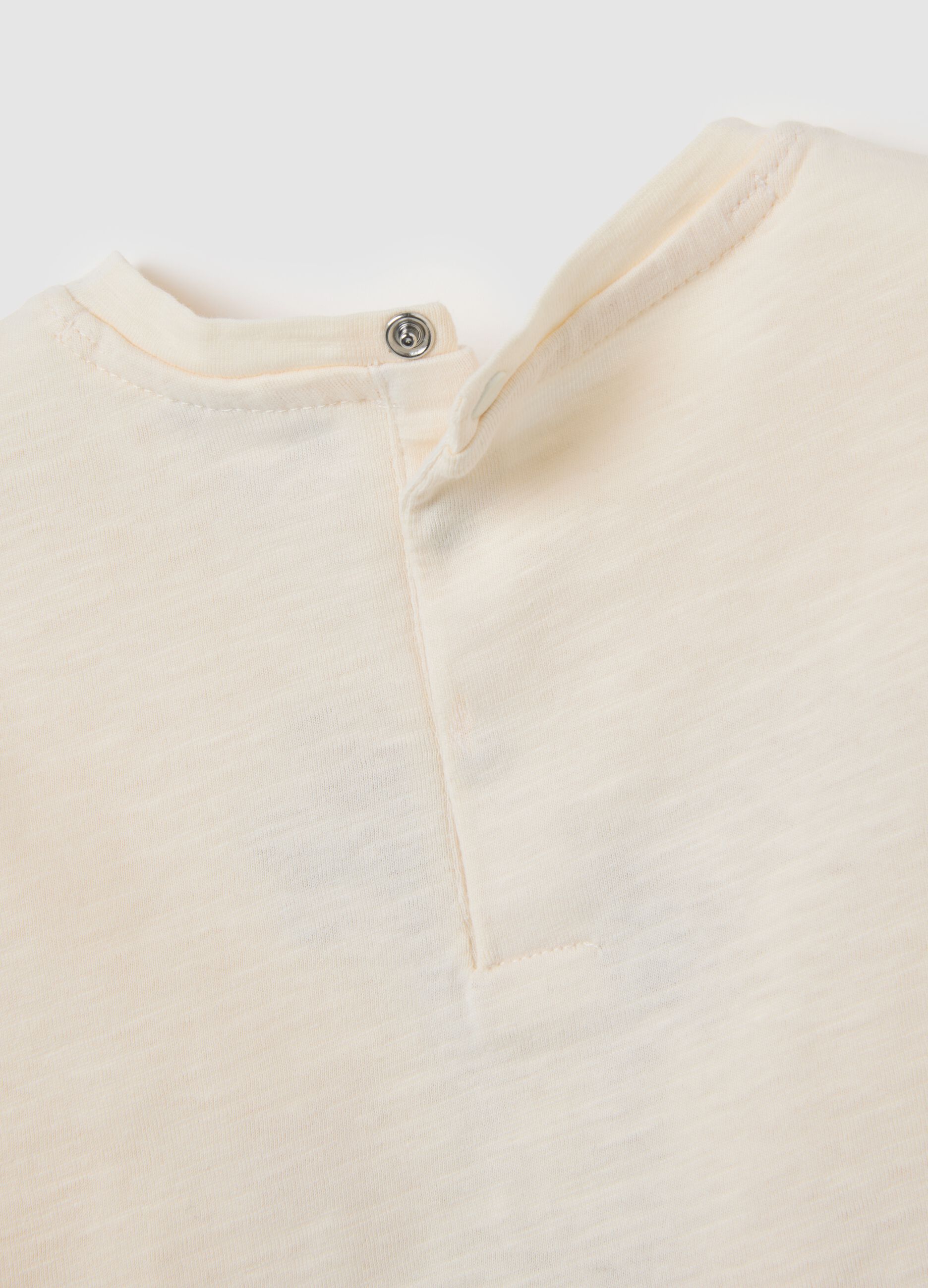 Infant T-shirt in pure beige cotton regular fit