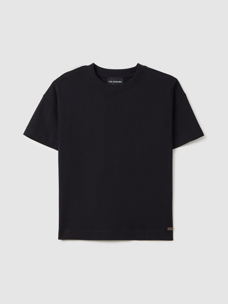Black pure cotton T-shirt Les Copains_0