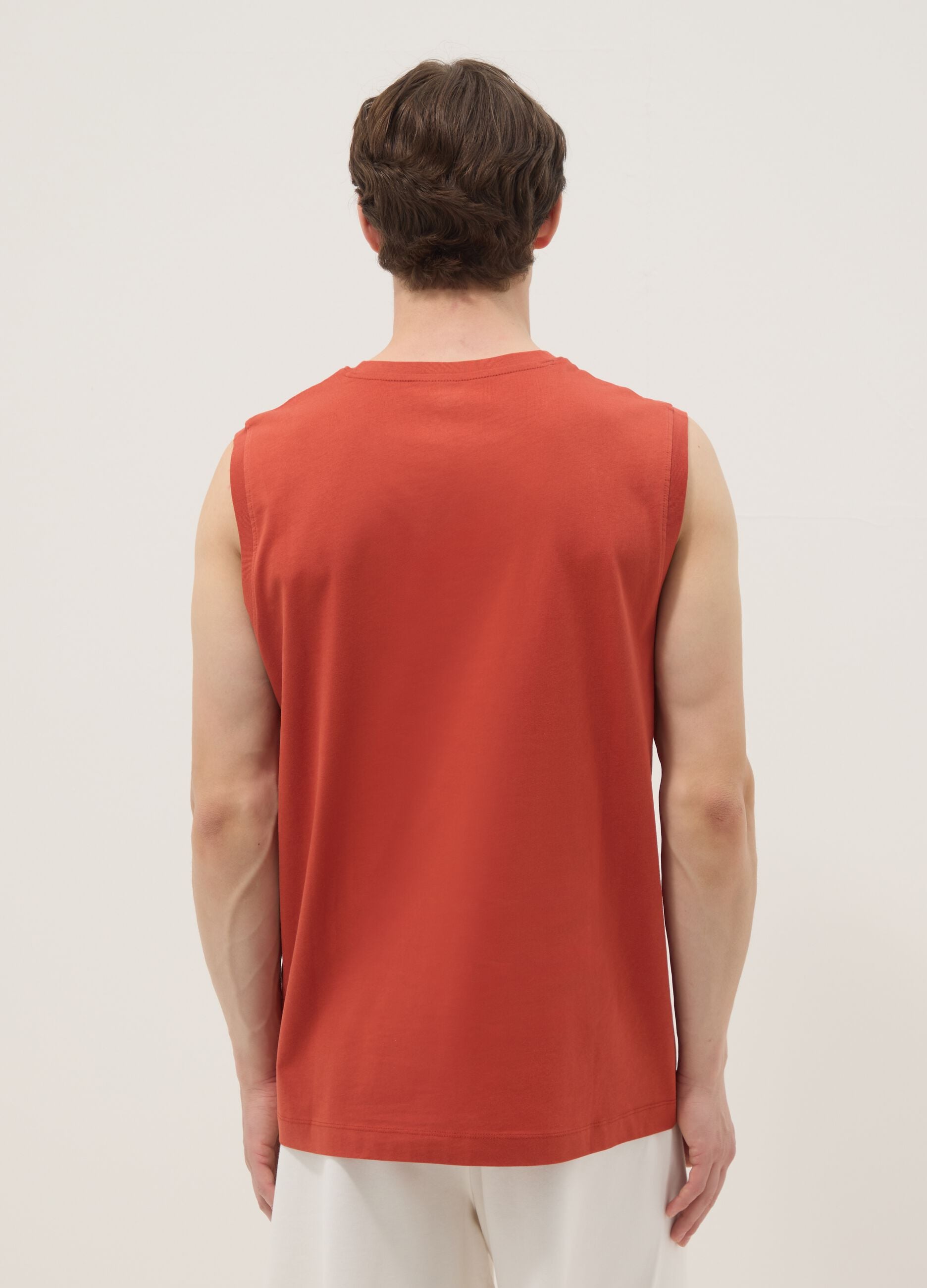 Orange pure cotton vest