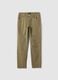 Slim fit green stretch cotton trousers_0