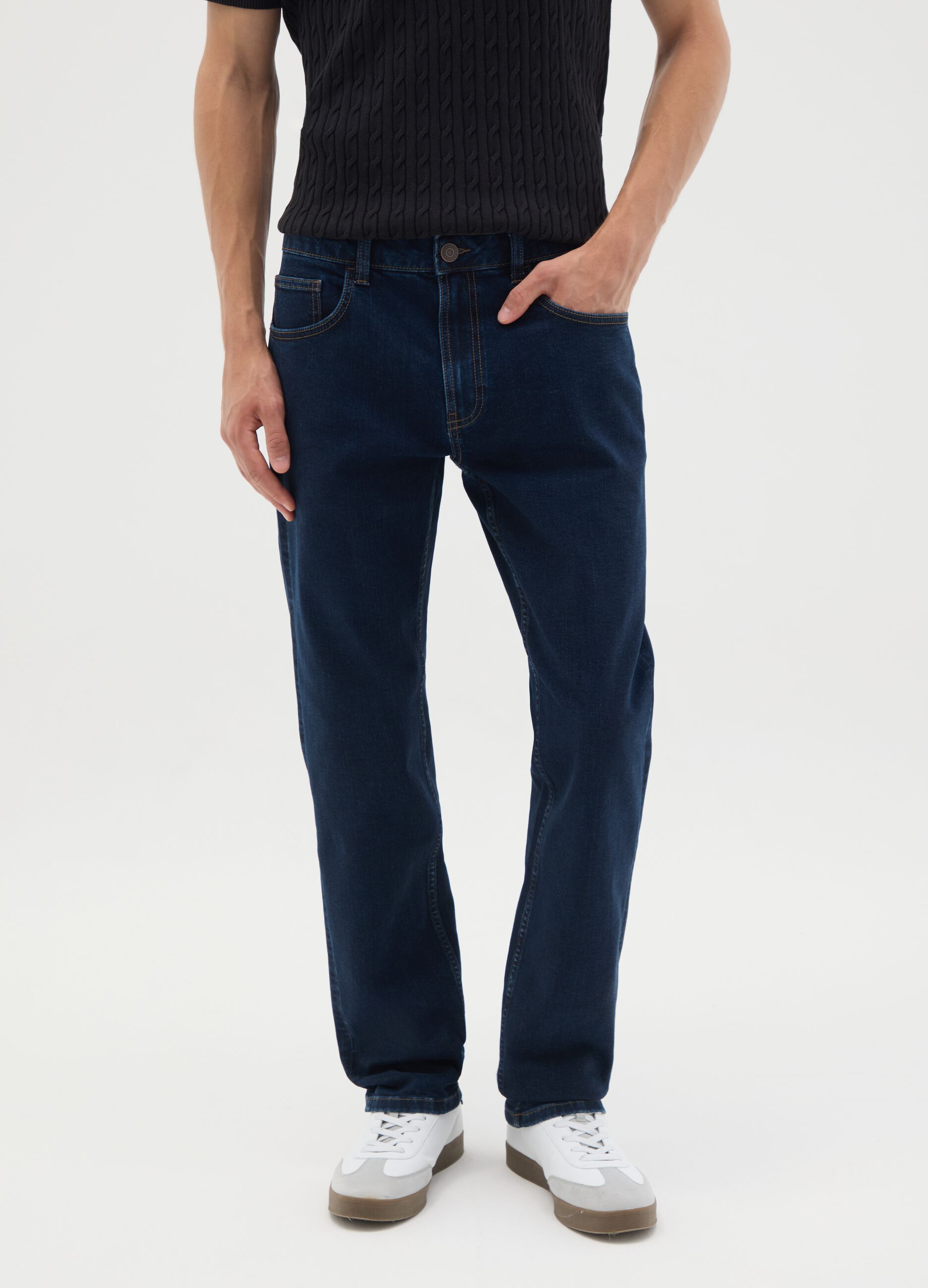 Men's blue denim regular fit jeans