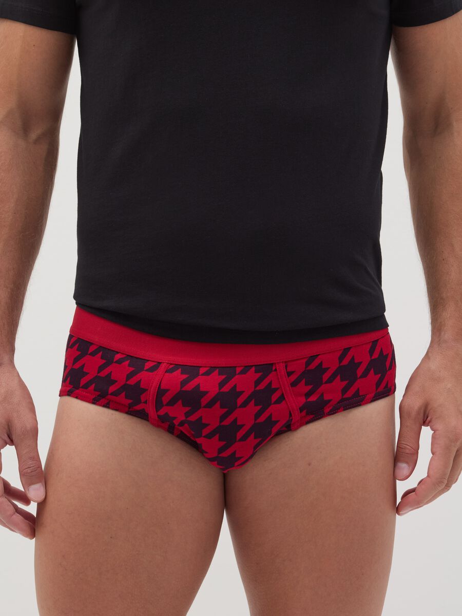 Stretch organic cotton briefs with all-over print_1