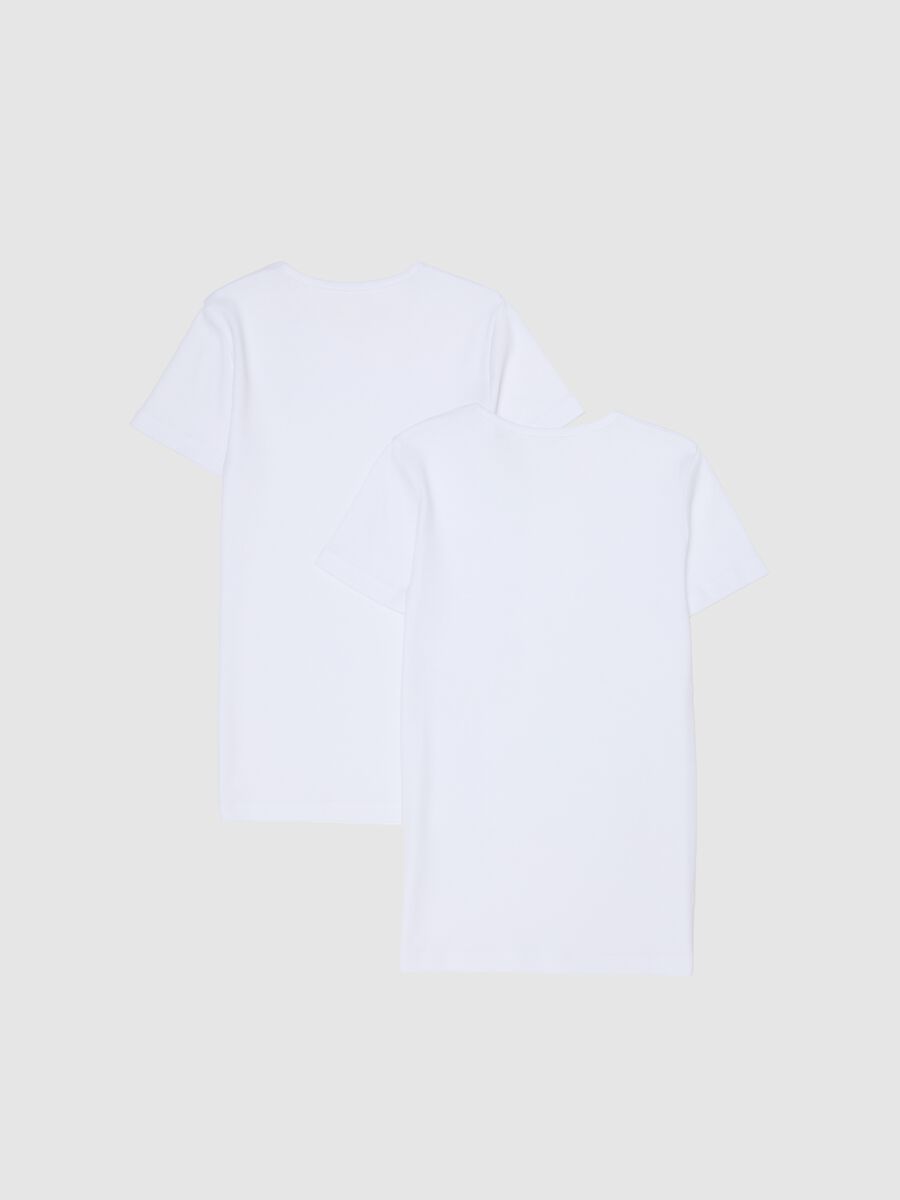 Twin pack of girls' white t-shirts in pure cotton regular fit_1