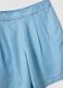 Light blue pure lyocell shorts with elasticated waist, relaxed fit_5
