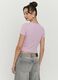 T-shirt in cotone elasticizzato rosa regular fit_1
