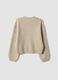 Maglione beige m&eacute;lange in lana elasticizzata_1