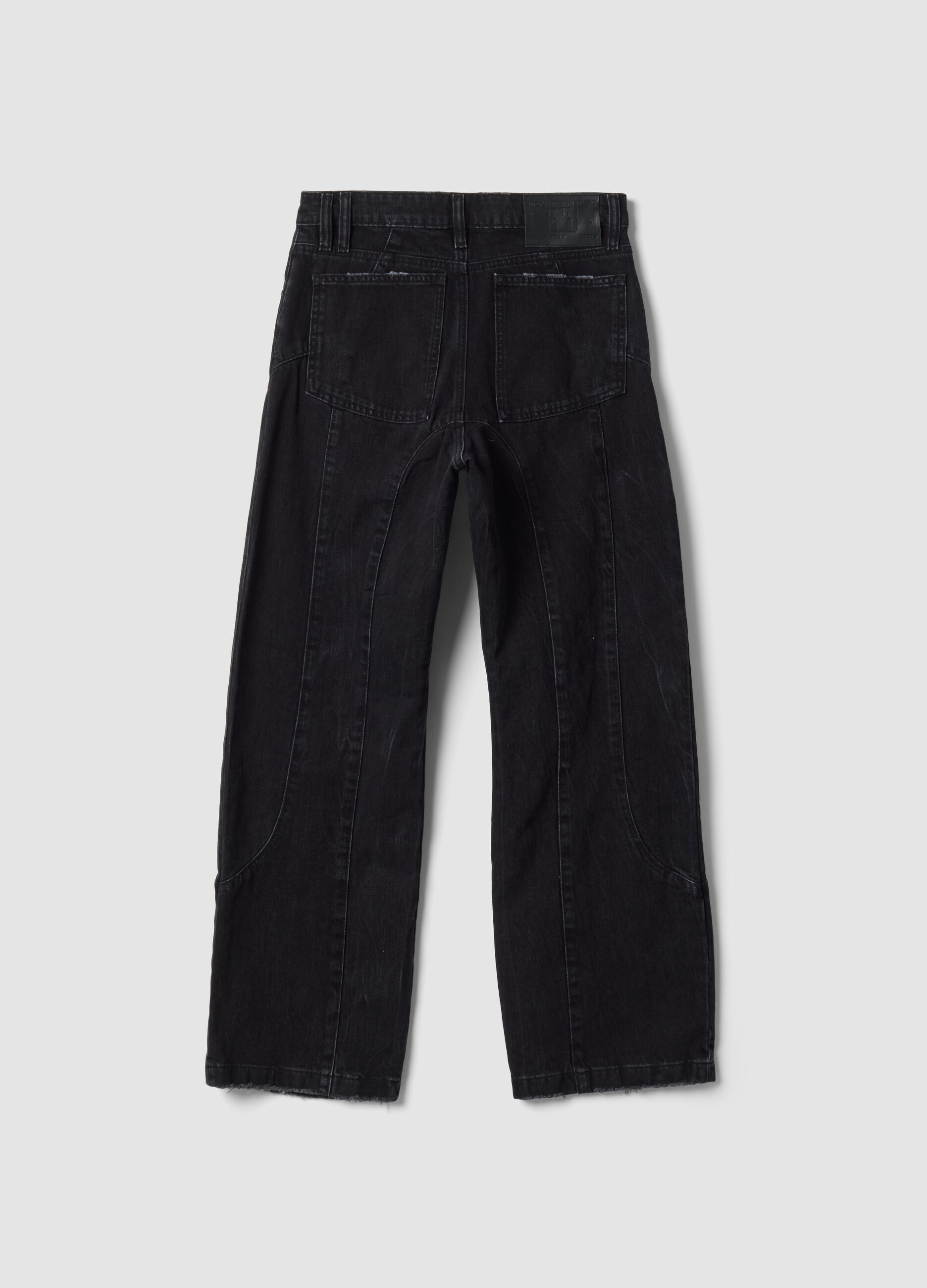 Washed Black Baggy Denim