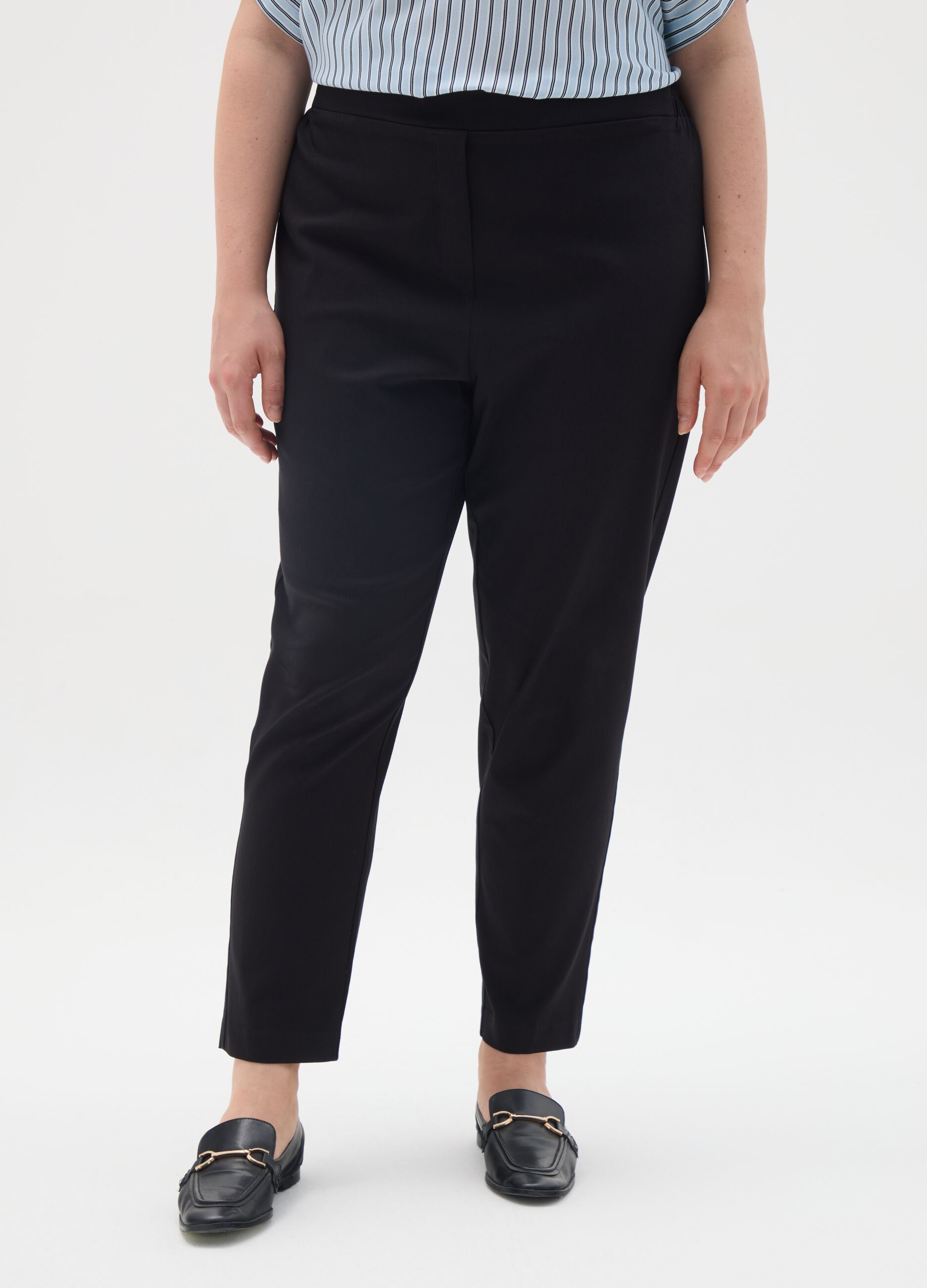 Leggings da donna in misto viscosa neri elasticizzati