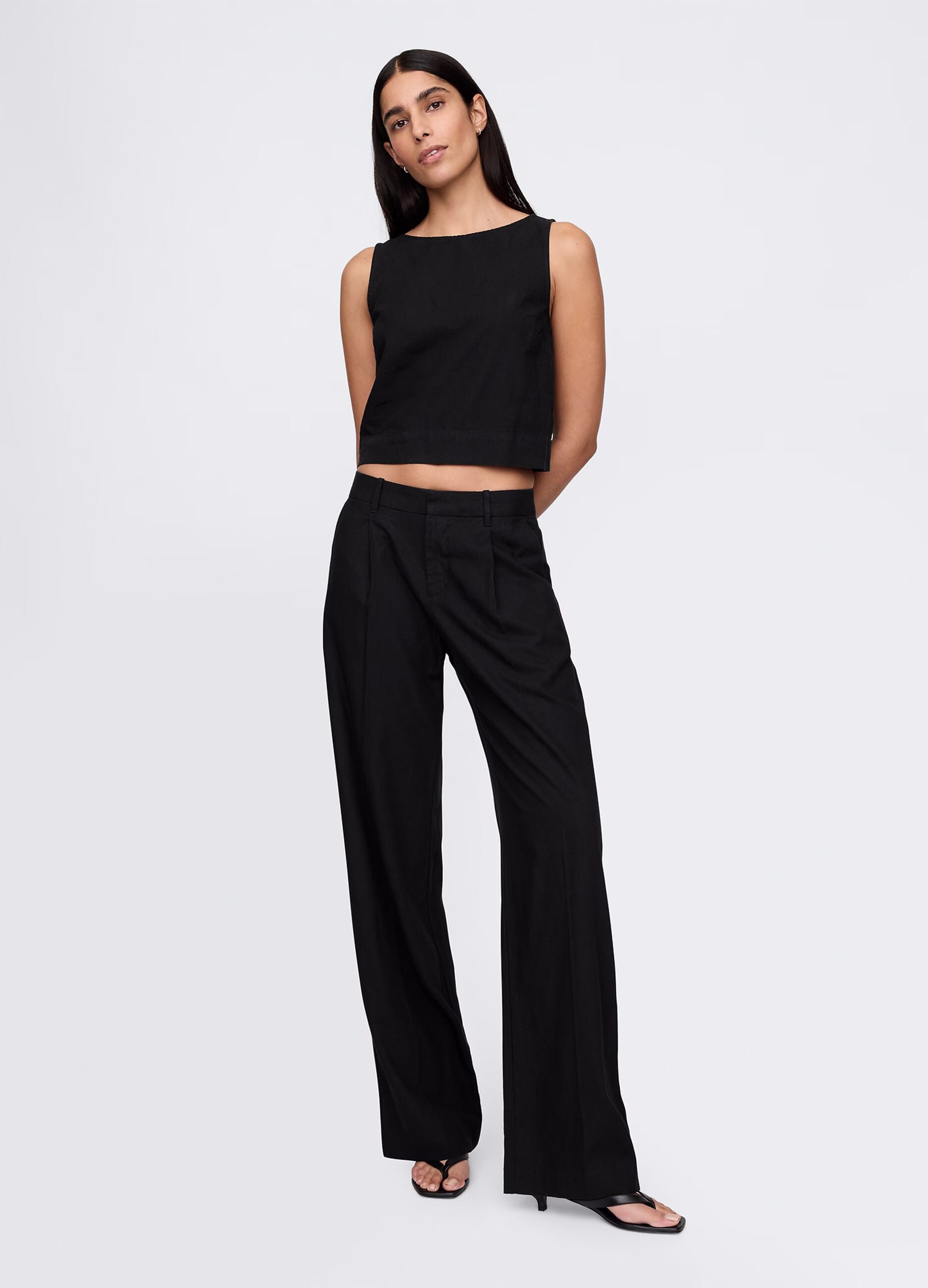 Black sleeveless top