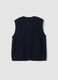 Blue pure-cotton knitted gilet in a regular fit_2