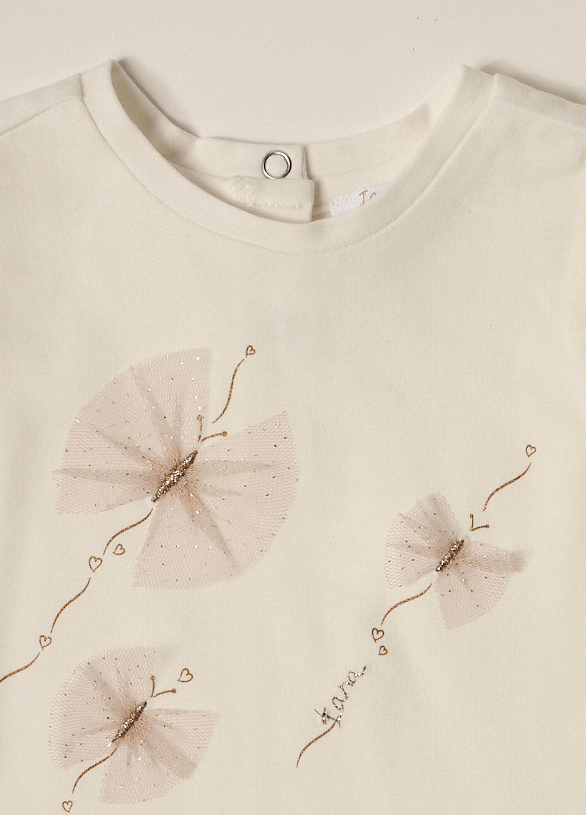 IANA newborn girl skirt + T-shirt set in tulle