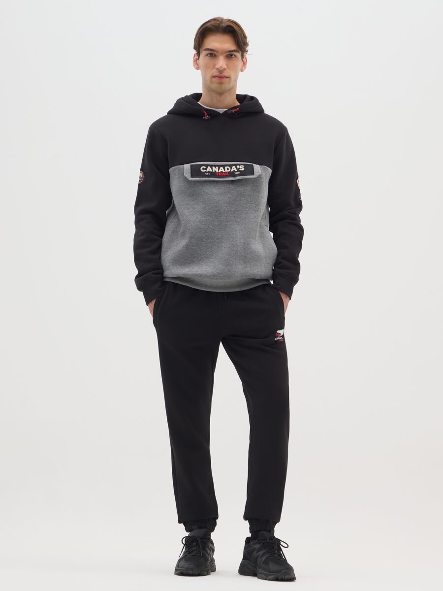 Black Cotton Blend Jogger Pants_0