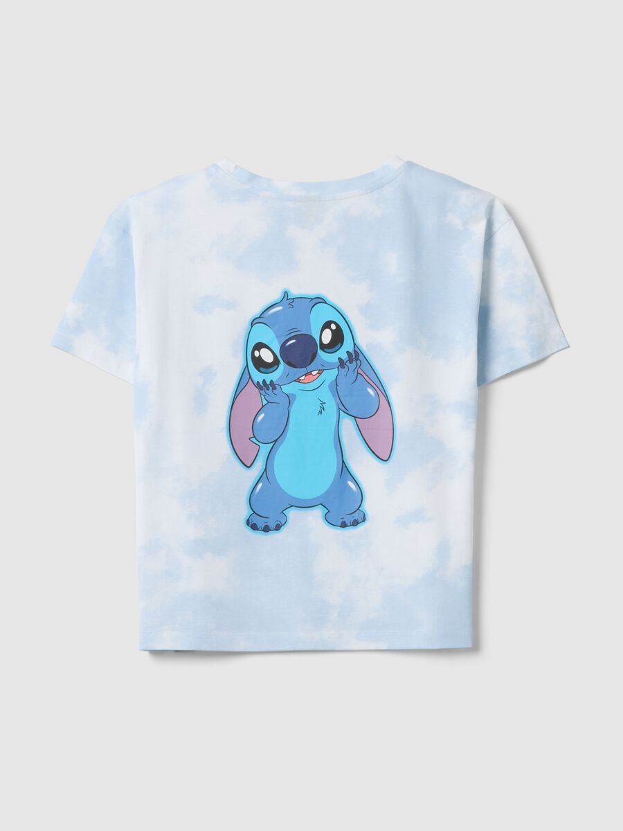 Multicolour pure cotton oversized girl's T-shirt with Stitch_4