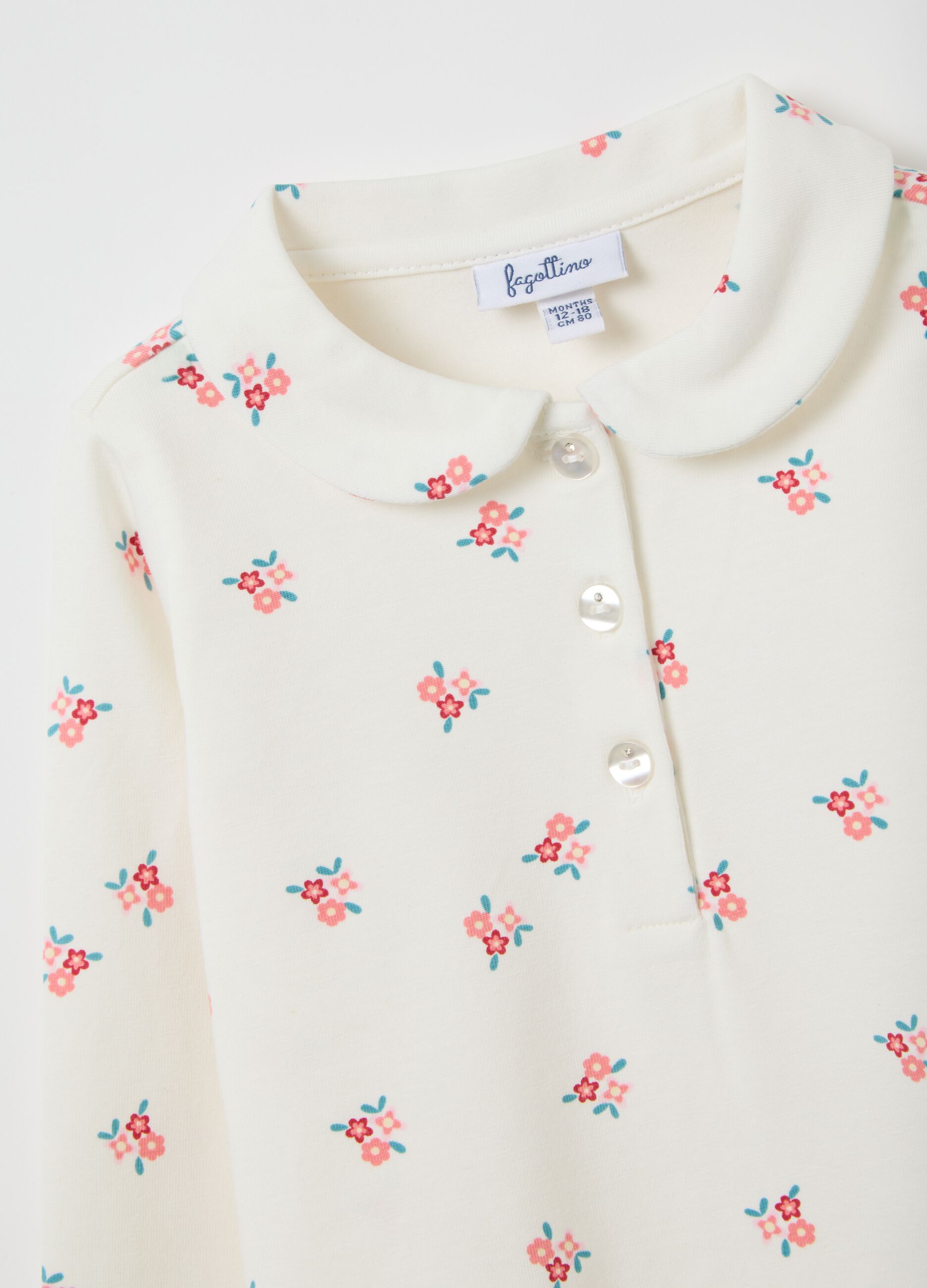Girls' White Stretch Cotton Polo Regular Fit