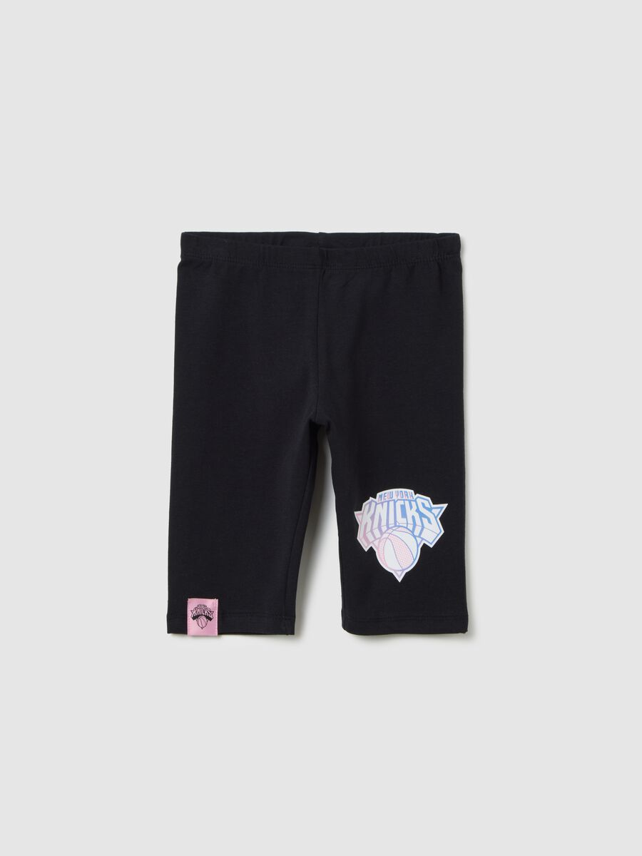 Girls' black stretch cotton shorts_0