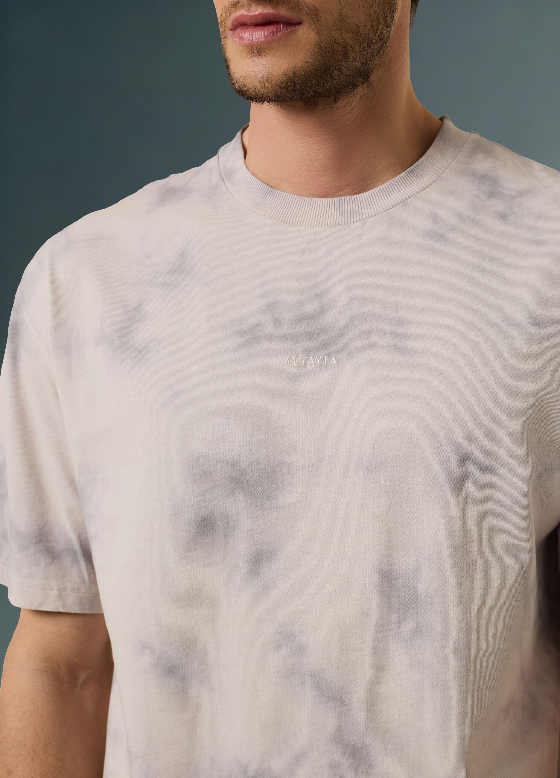 Tie Dye Effect Cotton-Hemp Blend T-shirt ALTAVIA WITH DEBORAH COMPAGNONI