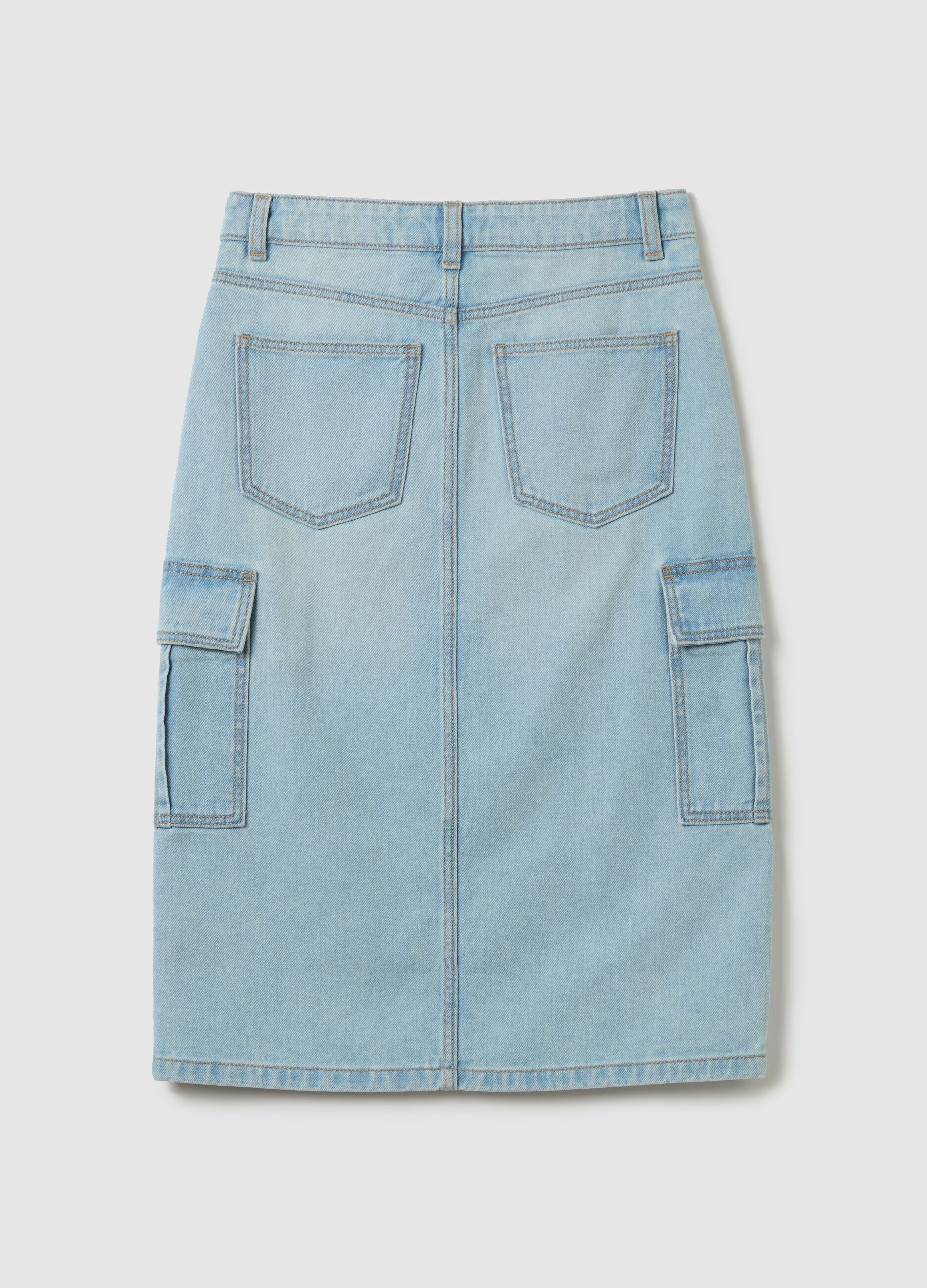 Cargo longuette skirt in denim