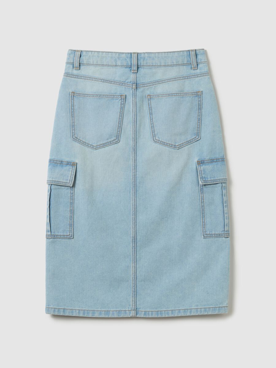 Cargo longuette skirt in denim_4