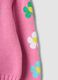 Pink cotton-blend crew-neck top with floral sleeves for girls_3