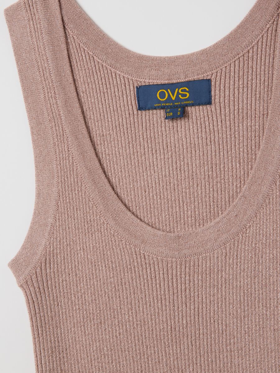 Women's pink stretch fabric tank top_5