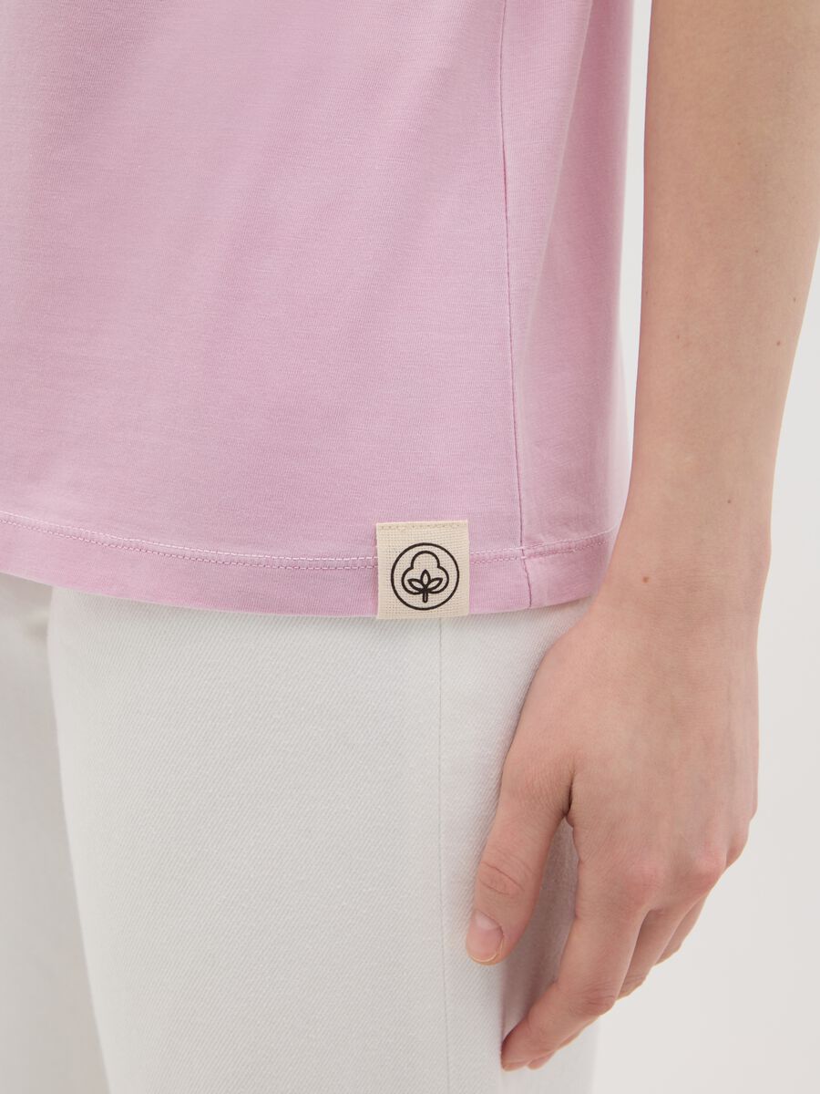 Women’s pink regular-fit T-shirt in 100% cotton_3