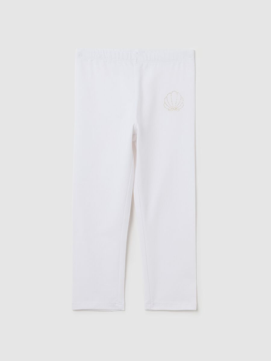 White leggings with glitter shell_0