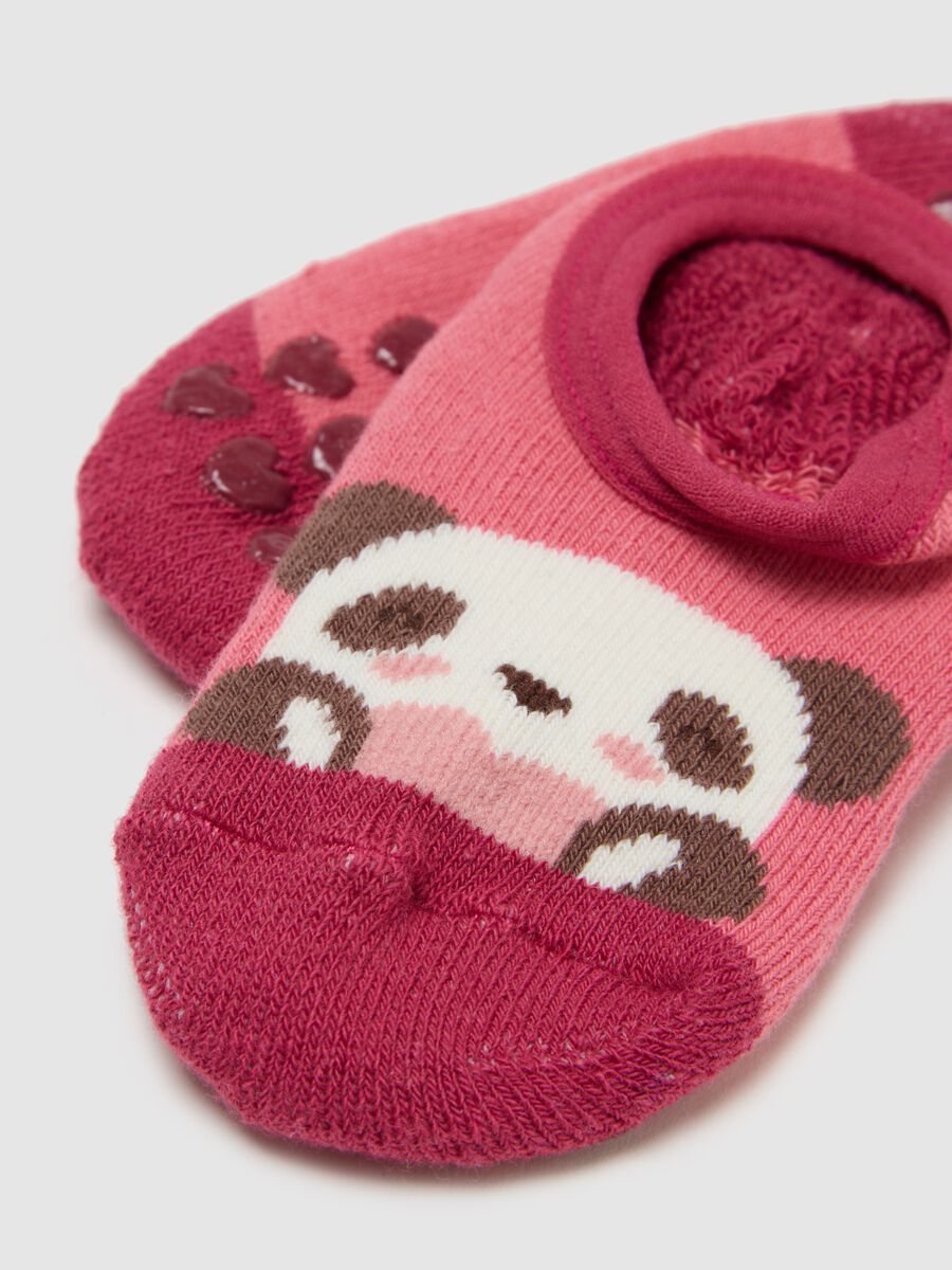 Pink baby cotton socks with anti-slip_0