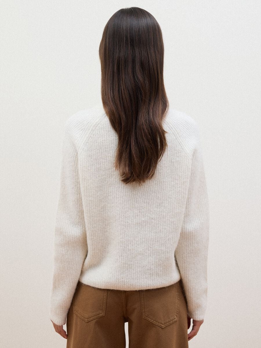 White Alpaca and Stretch Wool Crew-Neck Jumper_3