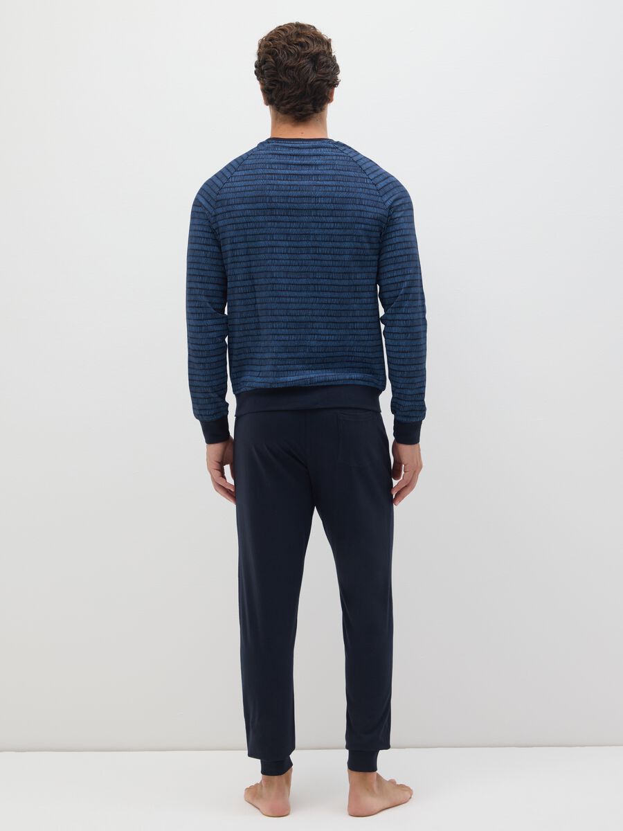 Regular Fit Blue Pure Cotton Pyjamas_2