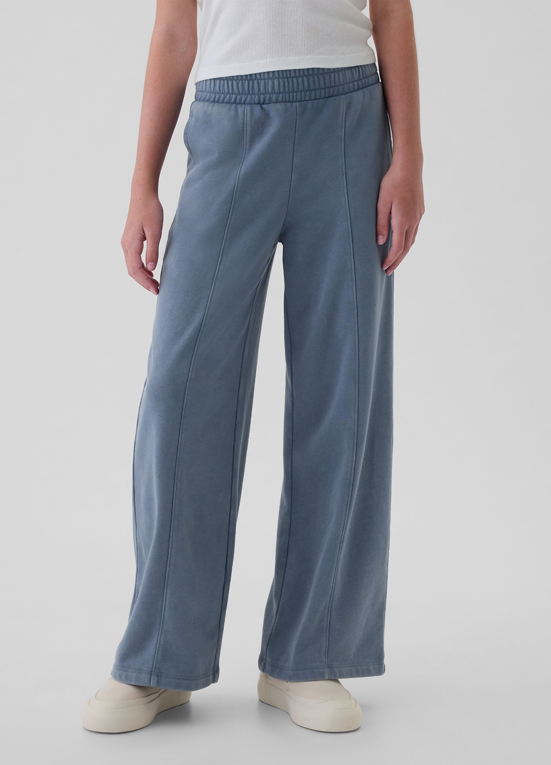 Wide-leg joggers in fleece