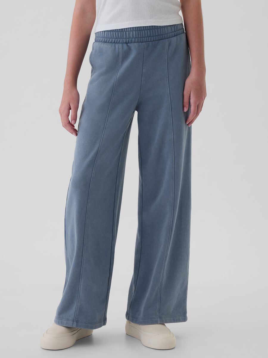 Wide-leg joggers in fleece_1