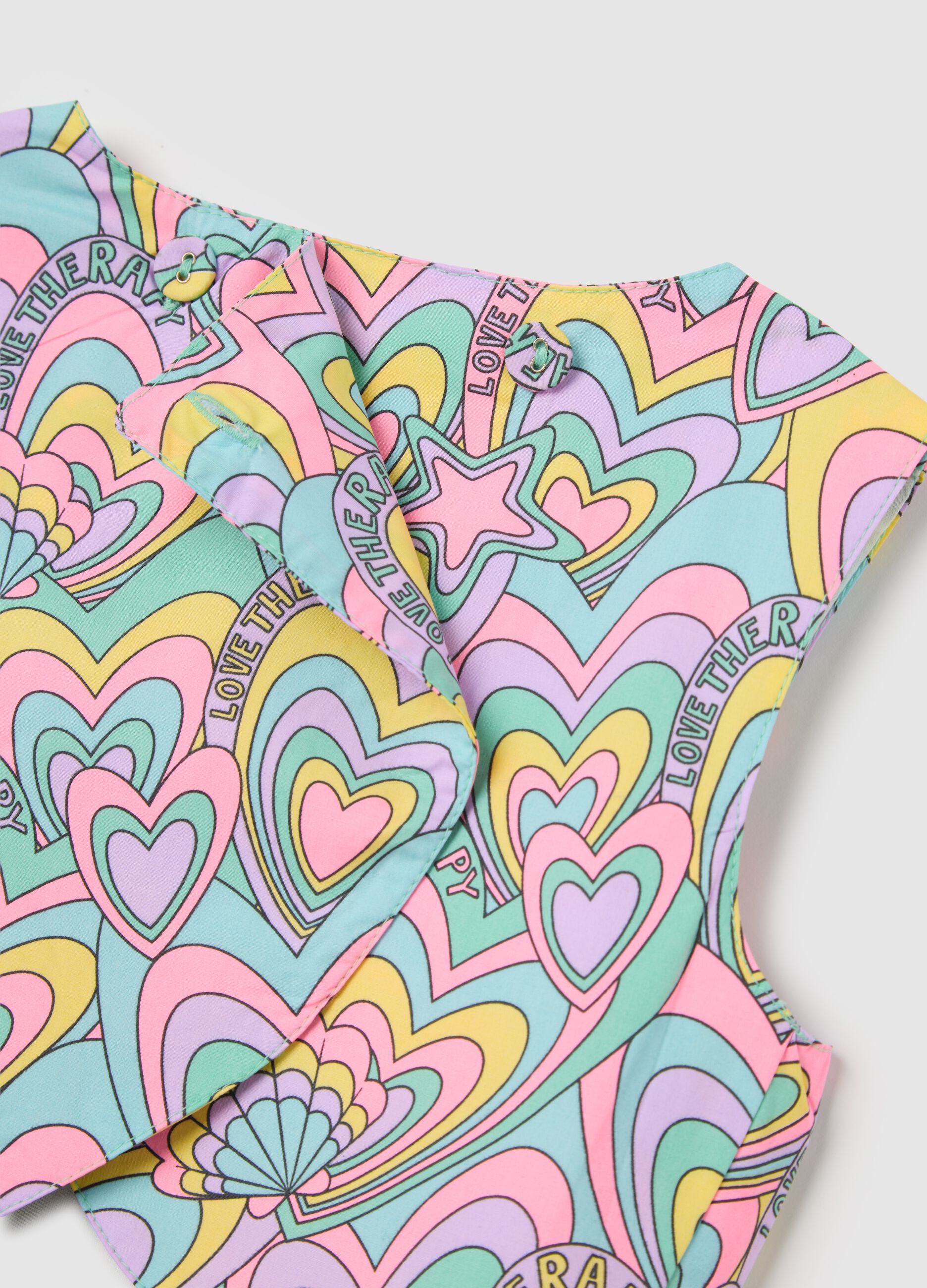Multicolored Poplin Sleeveless Dress Love Therapy