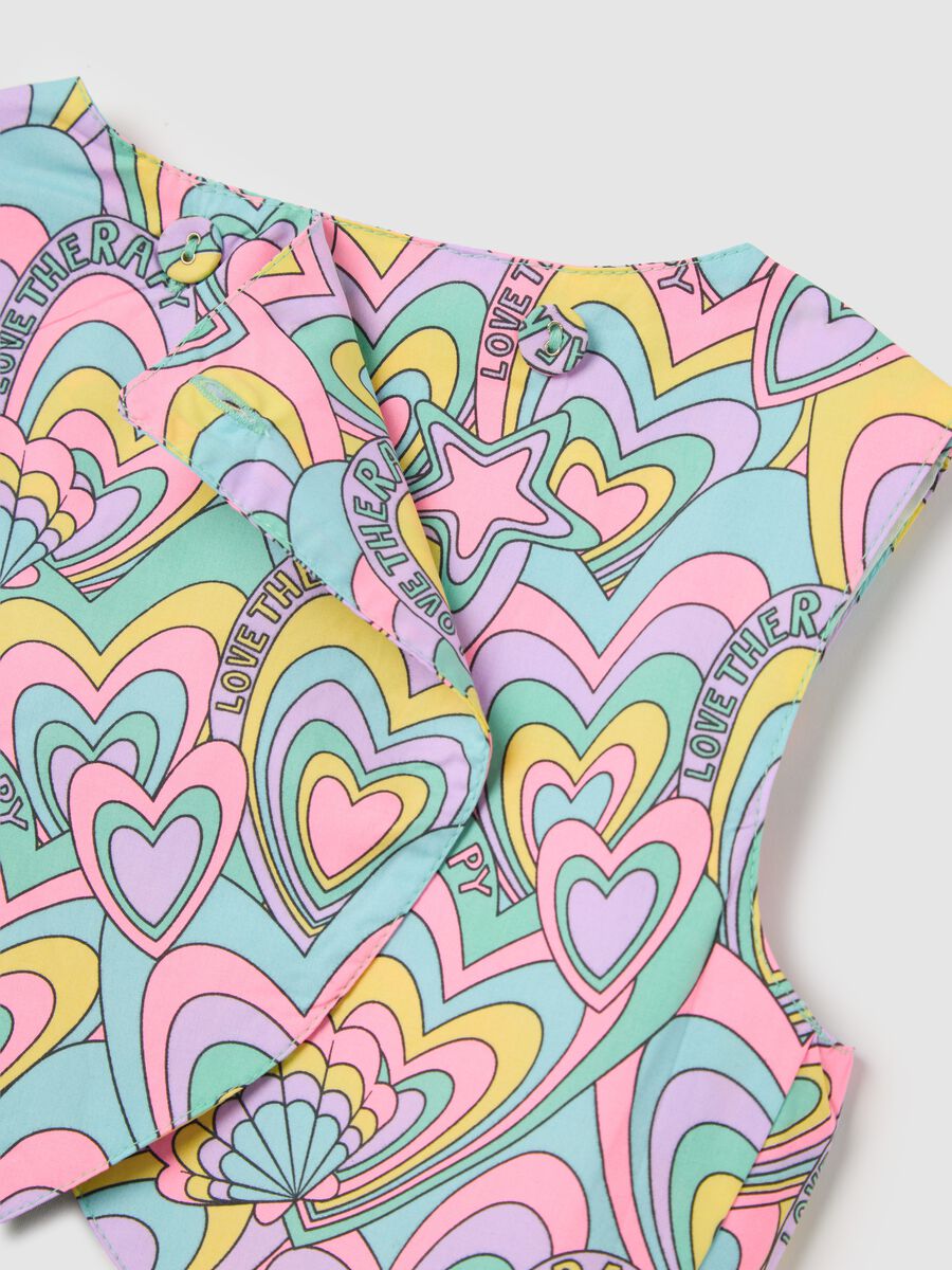 Multicolored Poplin Sleeveless Dress Love Therapy_3