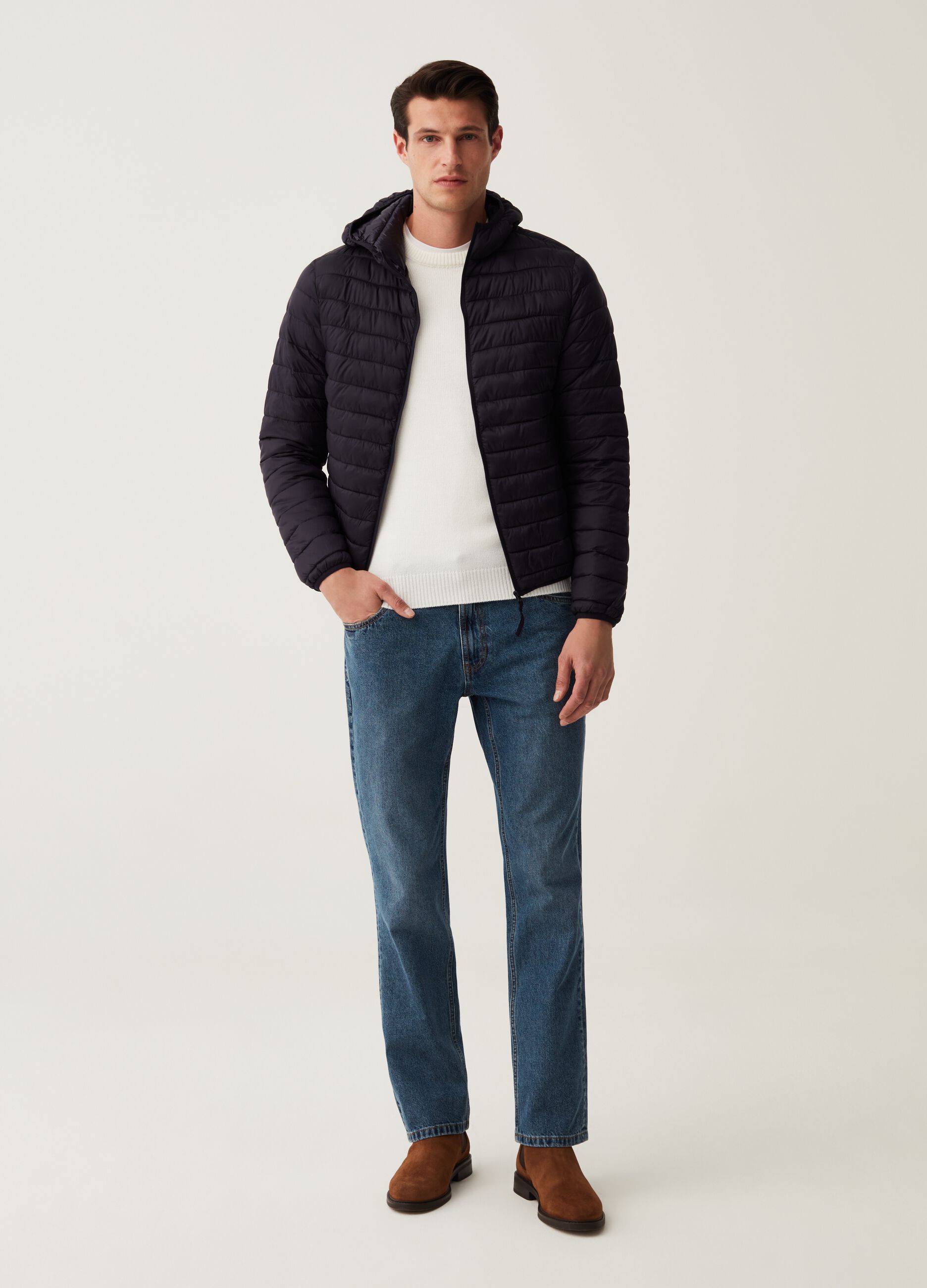 Piumino ultralight con cappuccio