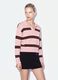 Pink striped viscose-blend polo-collar jumper, regular fit_0