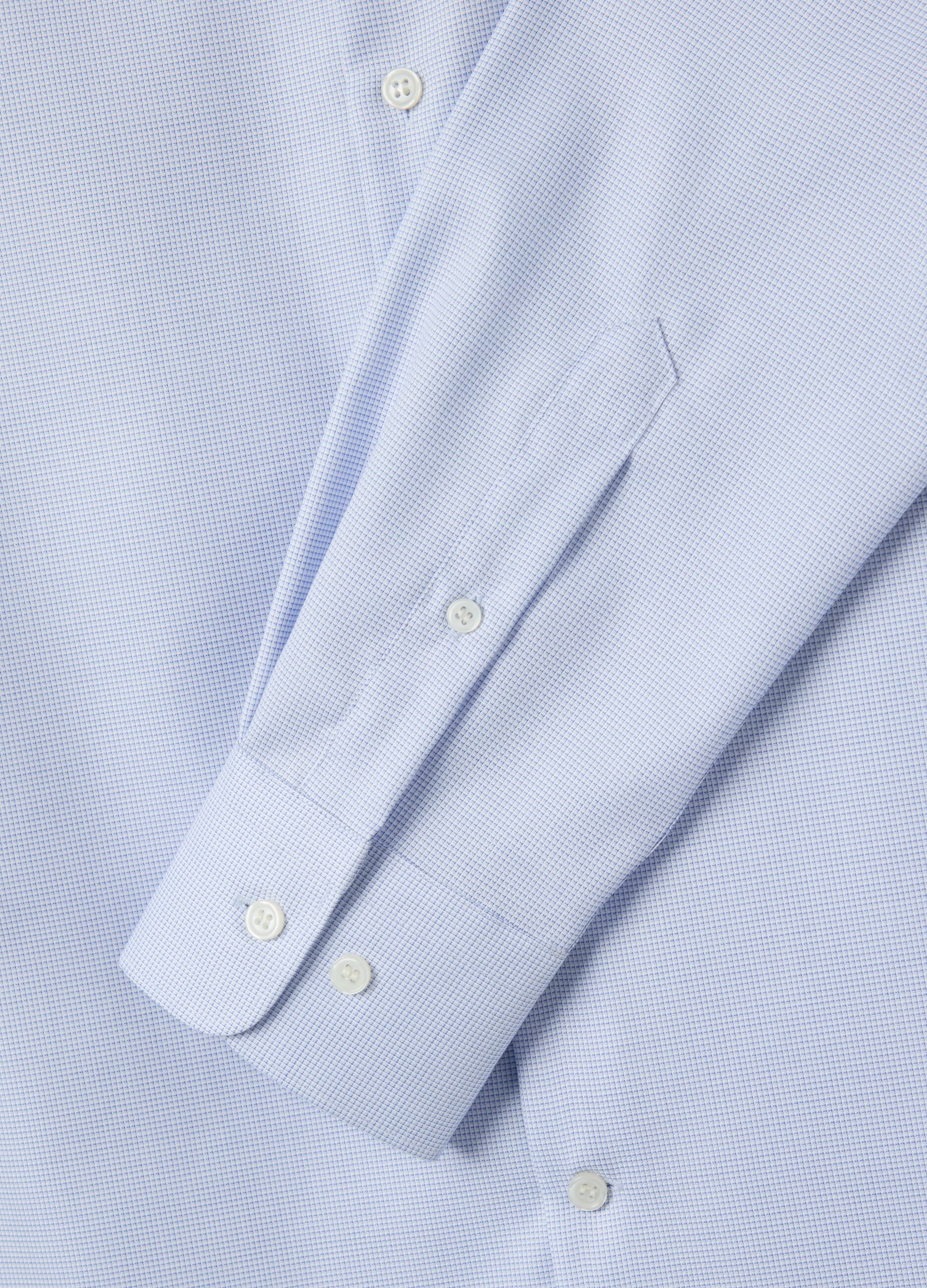 Regular-fit no-iron micro check shirt
