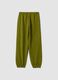Pantaloni jogger verdi in puro cotone con fondo elastico_1