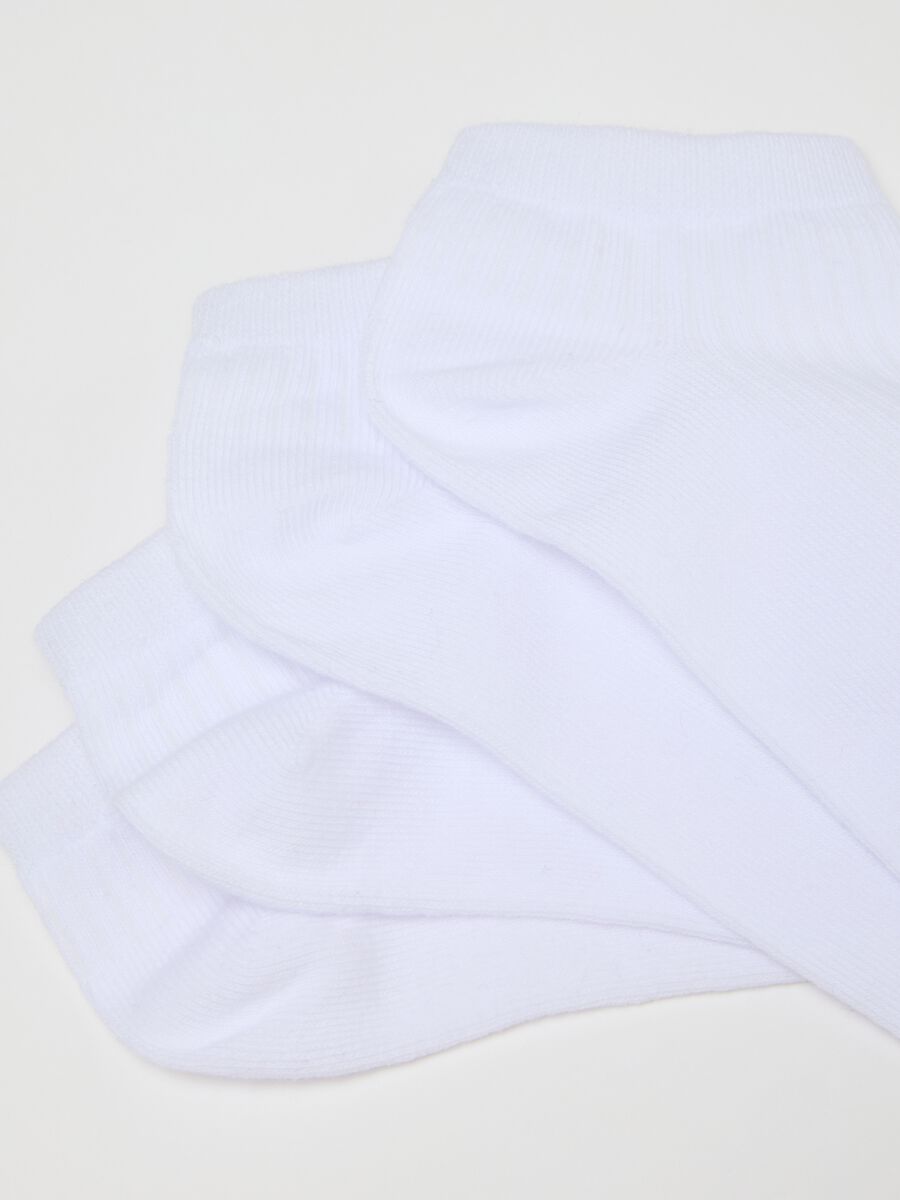 White cotton elastic multipack socks set_2