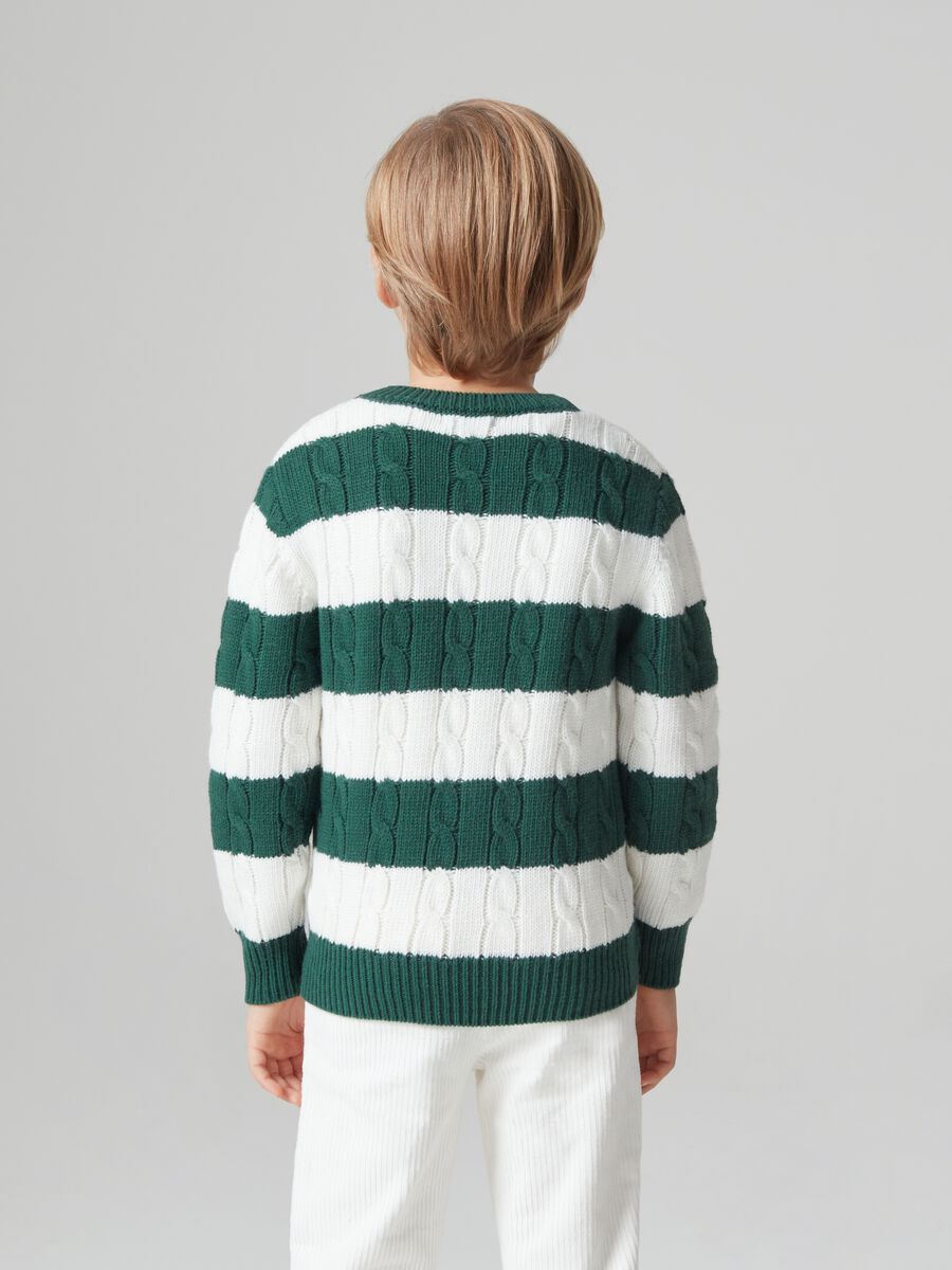 Pullover a righe con lavorazione a trecce_2