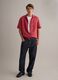 Red shirt with bowling collar in pure linen_0