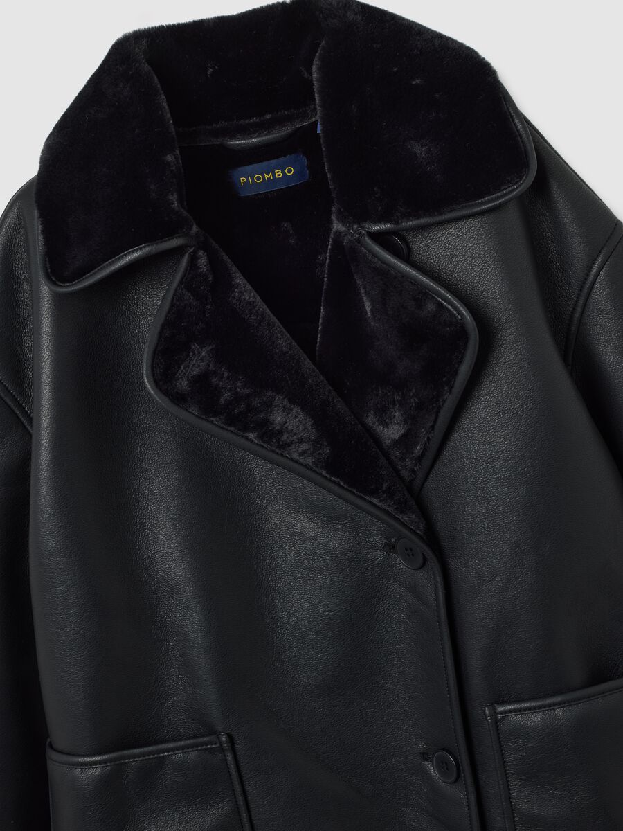 Oversized black jacket with buttons_5