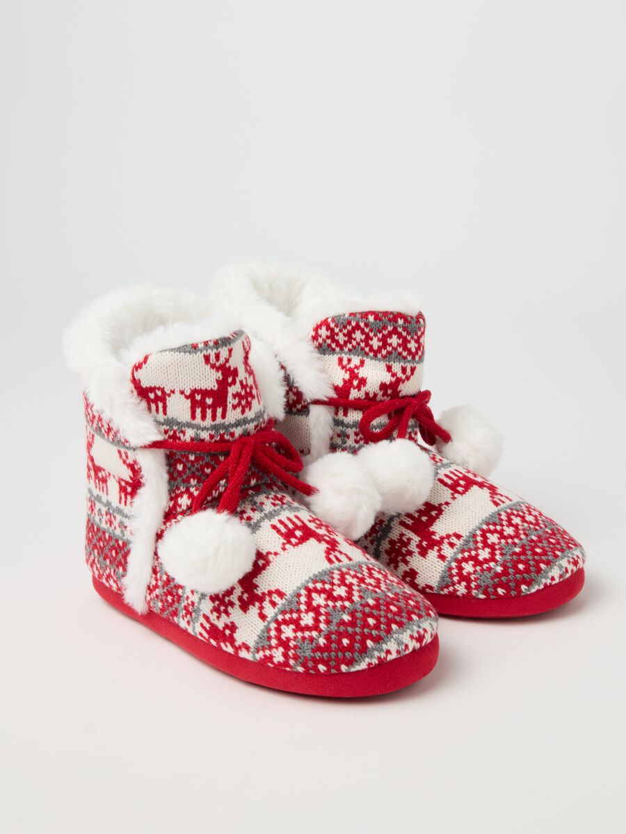 Slipper boots with jacquard designs_1