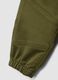 Green stretch cotton jogger trousers with drawstring, oversized fit for baby boy_3