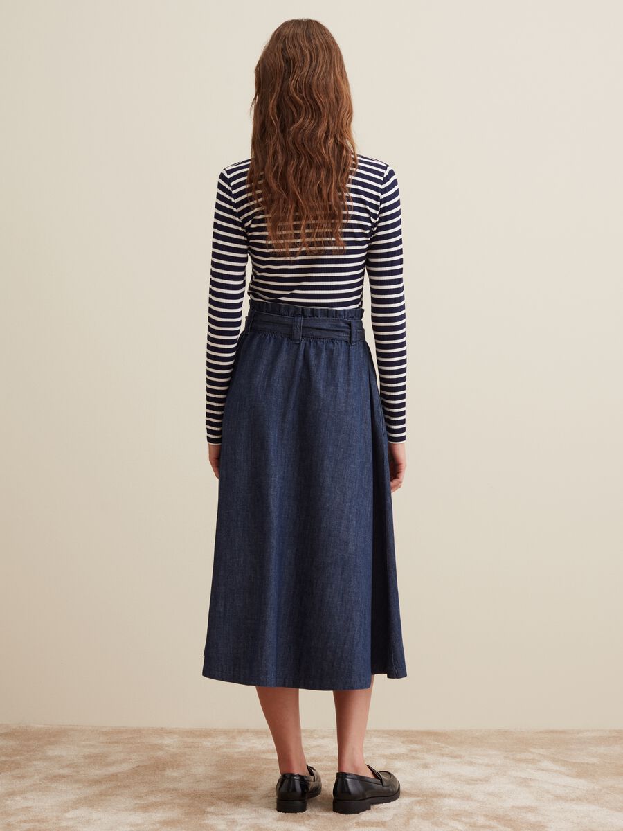 Gonna a ruota in denim con cintura_2
