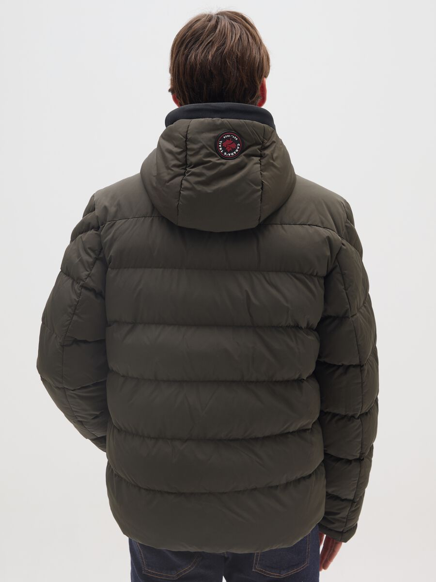 Regular fit green padded jacket with zip_2