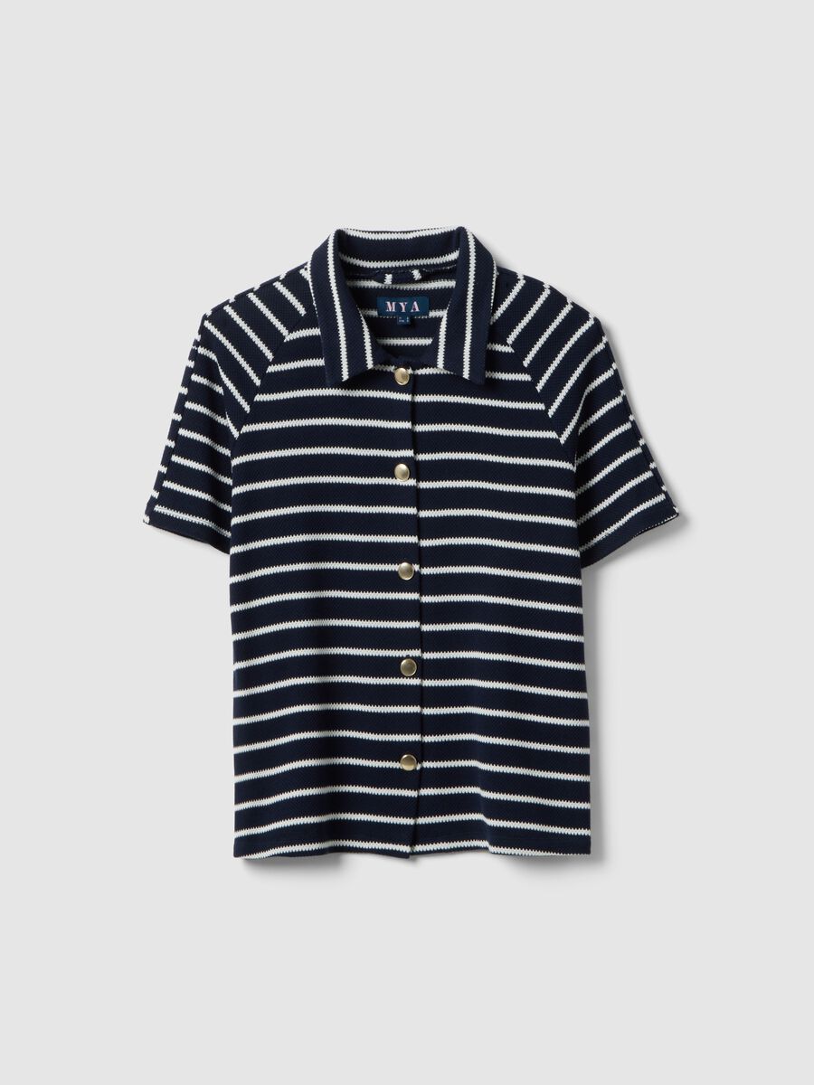 Polo in misto cotone a righe multicolor regular fit_4