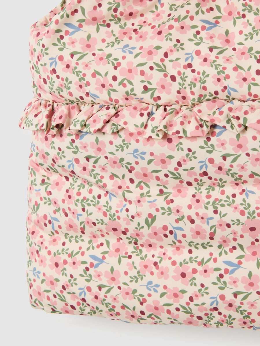 Multicolour padded girl's vest, regular fit with flowers_3