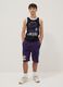 Purple pure cotton Bermuda shorts with elasticated waist_0